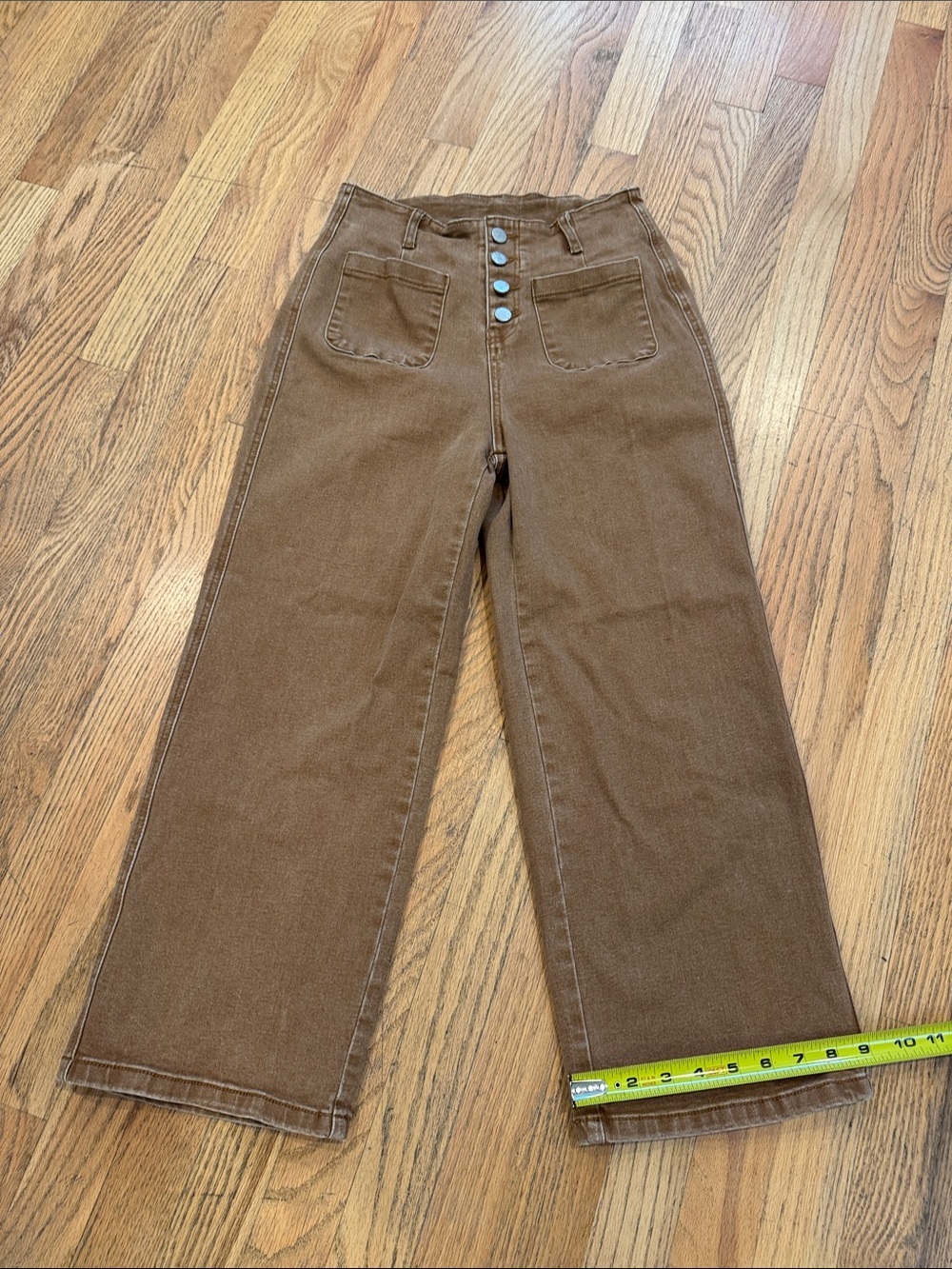 Sidefeel High-Waist Wide Leg Pants in Brown Size: 6 - Picture 6 of 11